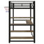 Lit mezzanine simple peu encombrant avec tablettes, bureau, cerceau - aspect métallique attrayant