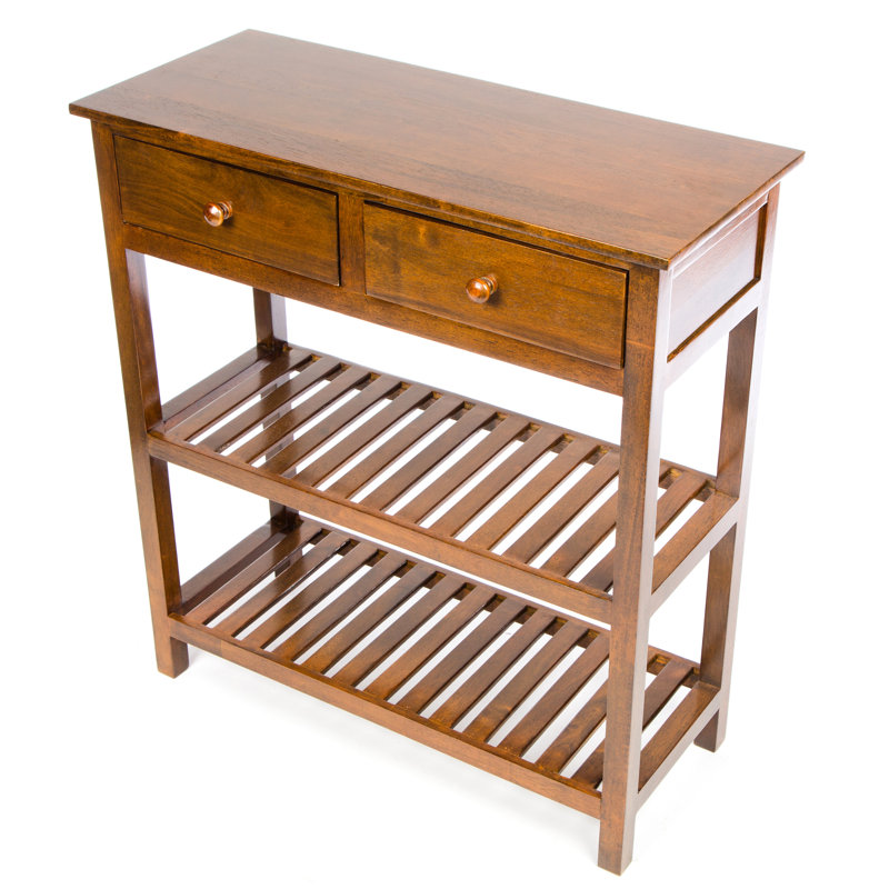 Accent 70cm Solid Wood Console Table, Dark Wood