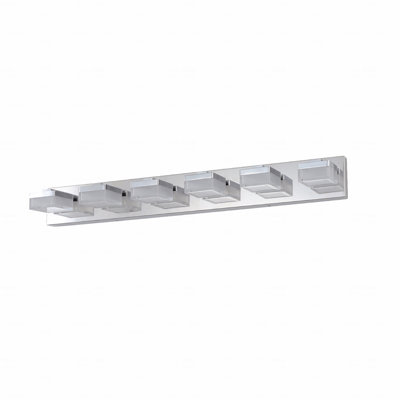 Configuration de style moderne à 6 lumières en métal chromé avec luminaire de miroir de meuble-lavabo à DEL