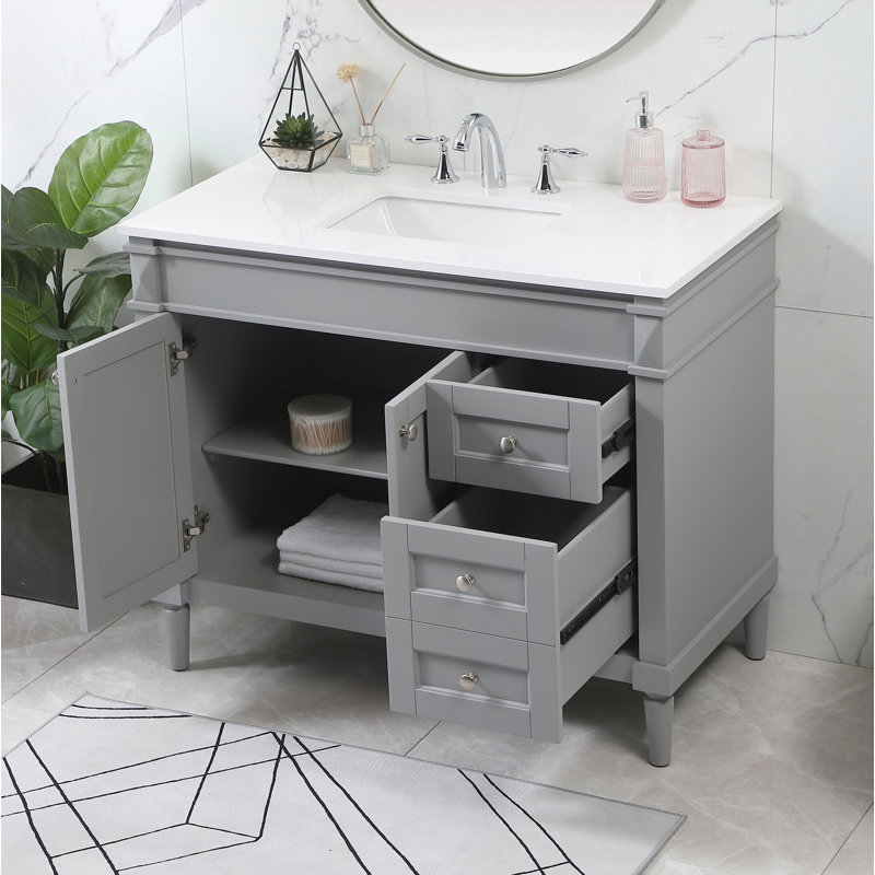 Meuble-lavabo simple 42 po, Gris