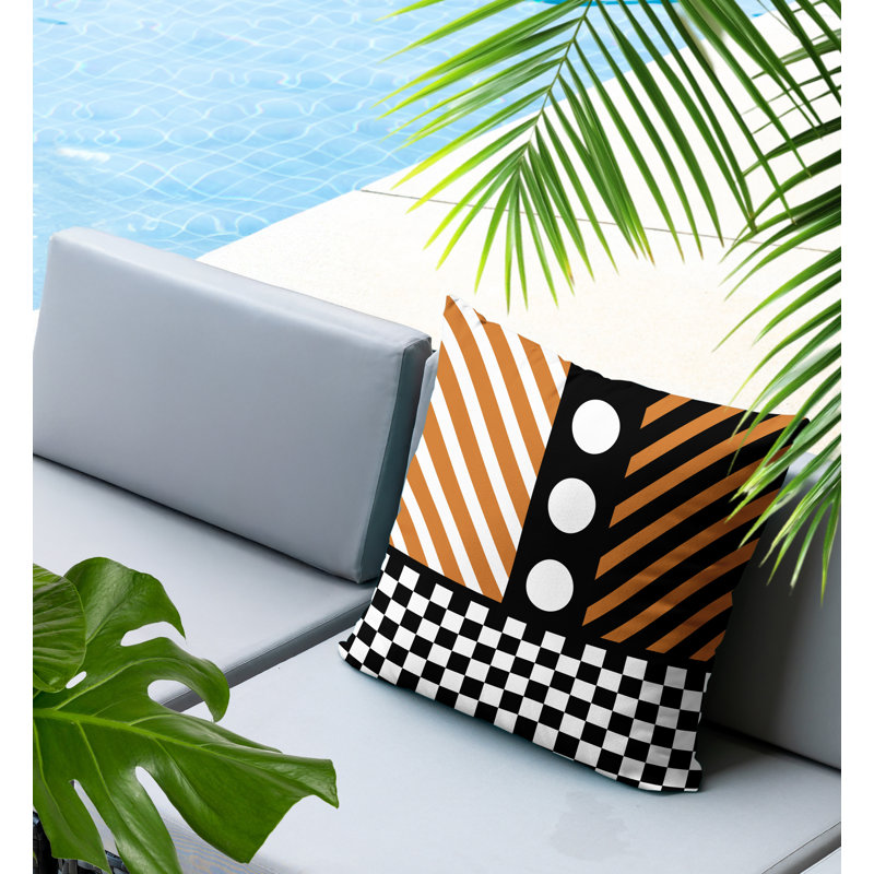 Coussin Brixa, Carré 18 po, Orange