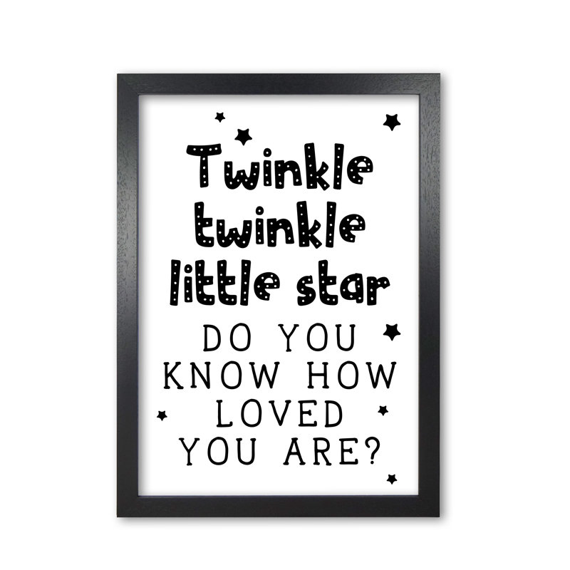 Twinkle Twinkle Little Star - Print, Black Grain Frame, 42 cm H x 30 cm W x 5 cm D