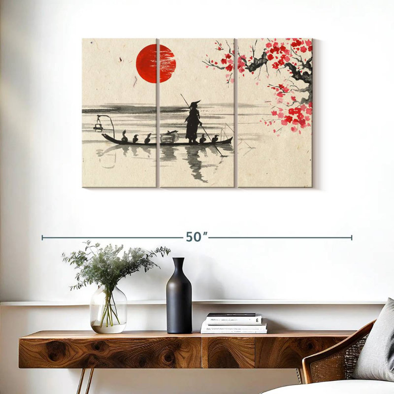 Impression d'art sur toile japonais, H 24 po x l 38 po x P 1,25 po