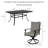 Tansi All Steel Detachable Main Dining Set Of Seven Pieces With Rectangular Dining Table And Cushion-1991307229
