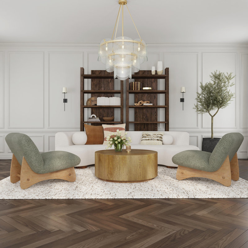 Layne 42" Round Coffee Table Natural, Light Brown