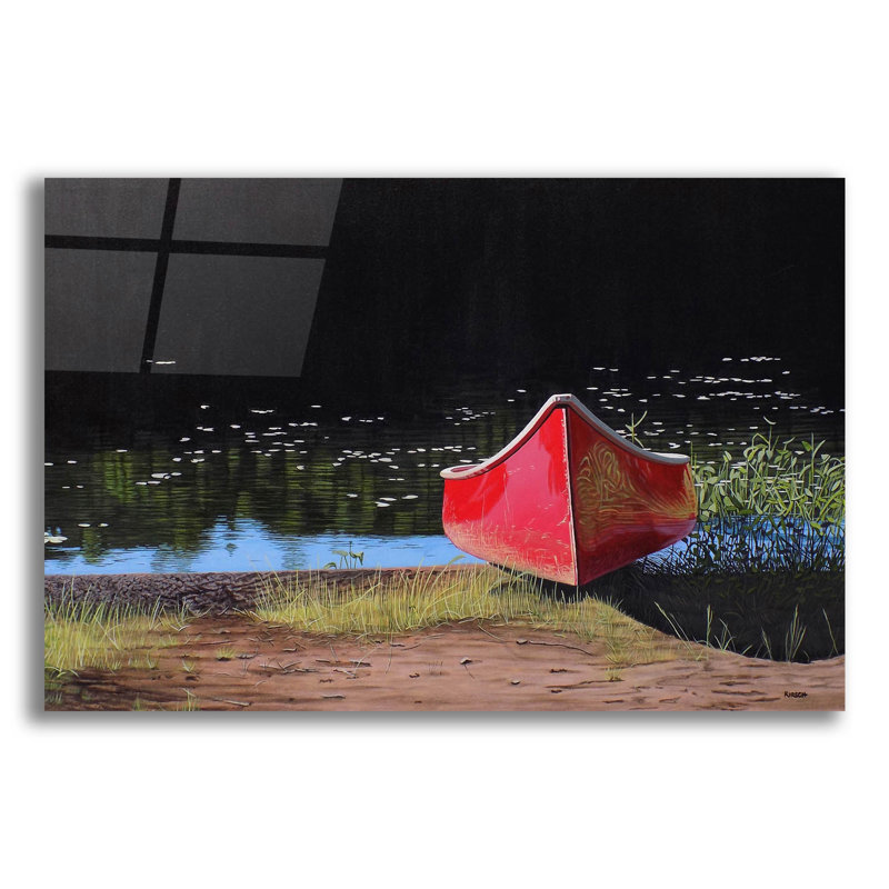 «Canoe» par Kenneth M Kirsch, art mural en verre acrylique, H 16 po x l 24 po
