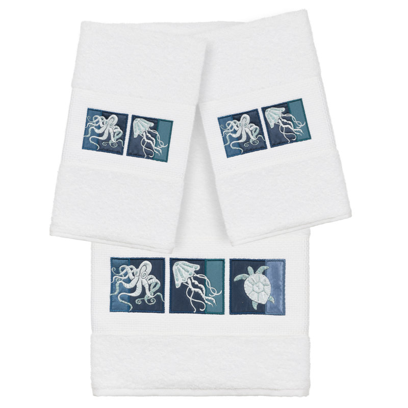 AVA 3 Piece Turkish Cotton Towel Set, White