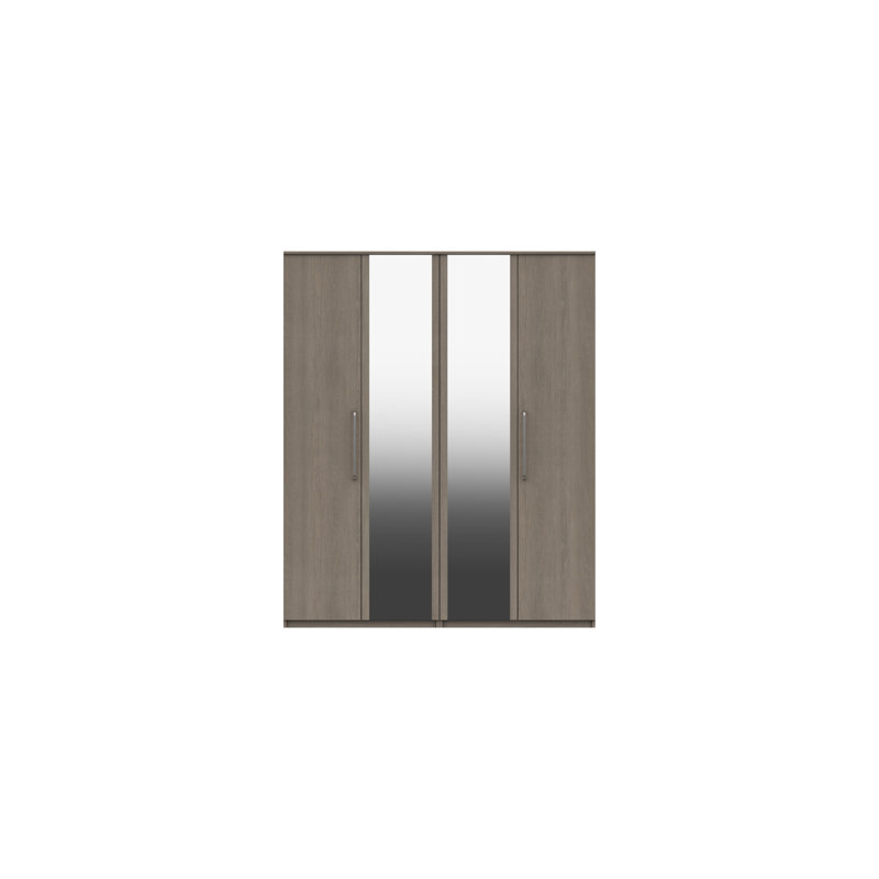 Bushnell 4 Door Manufactured Wood Wardrobe, Grey