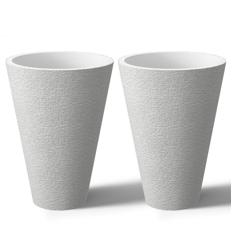 Aftina Pot Planter, 18" H x 11.8" W x 11.8" D, White