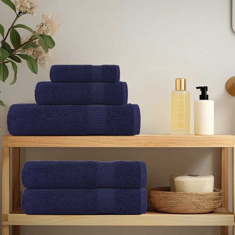 Towel Set 360 Gsm 100% Cotton, Navy Blue, 8 Piece Towel Set
