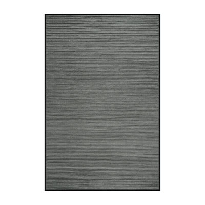 Tapis gris uni lavable à la machine