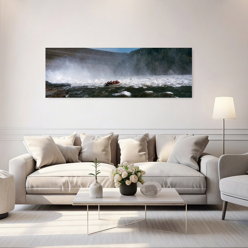Group of people rafting in a river Gauley River West Virginia USA 1 Piece Wrapped Canvas Panoramic Wall Art