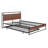 Metal Platform Bed Frame With Trundle,USB Ports And Slat Support,No Box Spring Needed-325132789