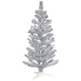 Artificial Tinsel Christmas Tree - 3' - Silver