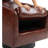 Applewold Upholstered Red Brown Faux Leather Swivel Barrel Chair with Solid Wood Base-192044278