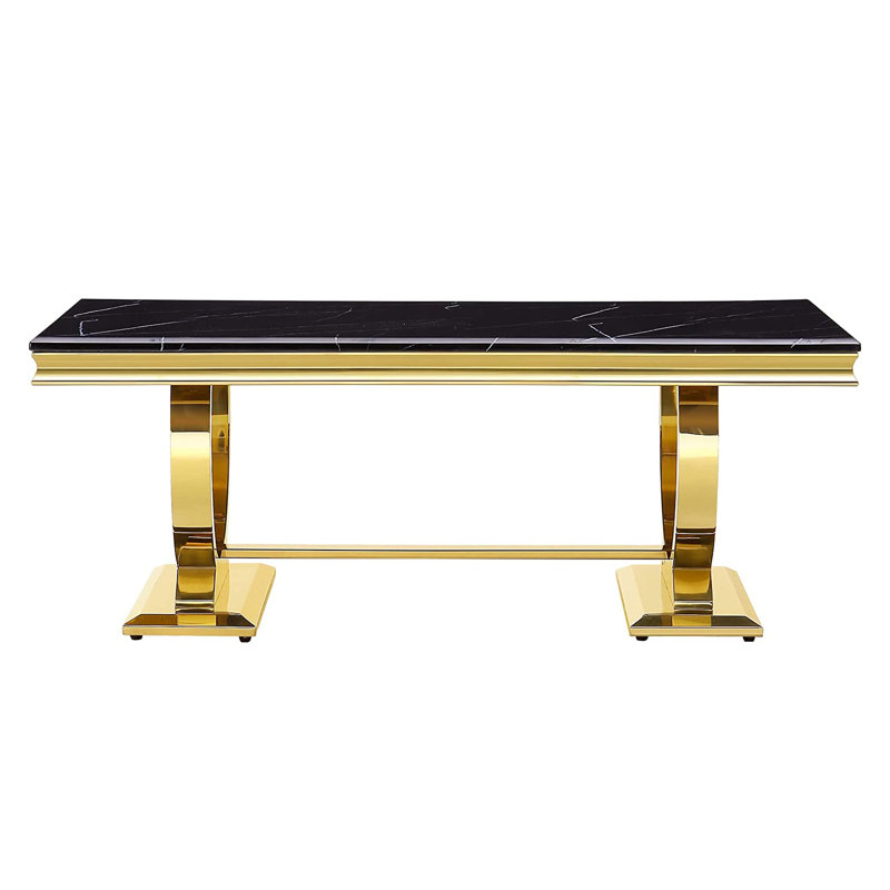 Lisandru Coffee Table, Gold, Black