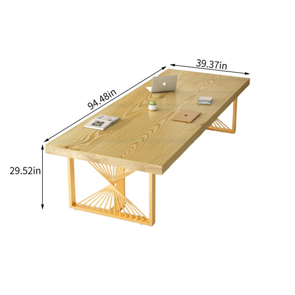 Latitude Run® Rectangular Burlywood Solid Wood Conference Table ...
