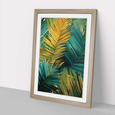 Palm Leaf Contemporary - Single Picture Frame Print on Wood