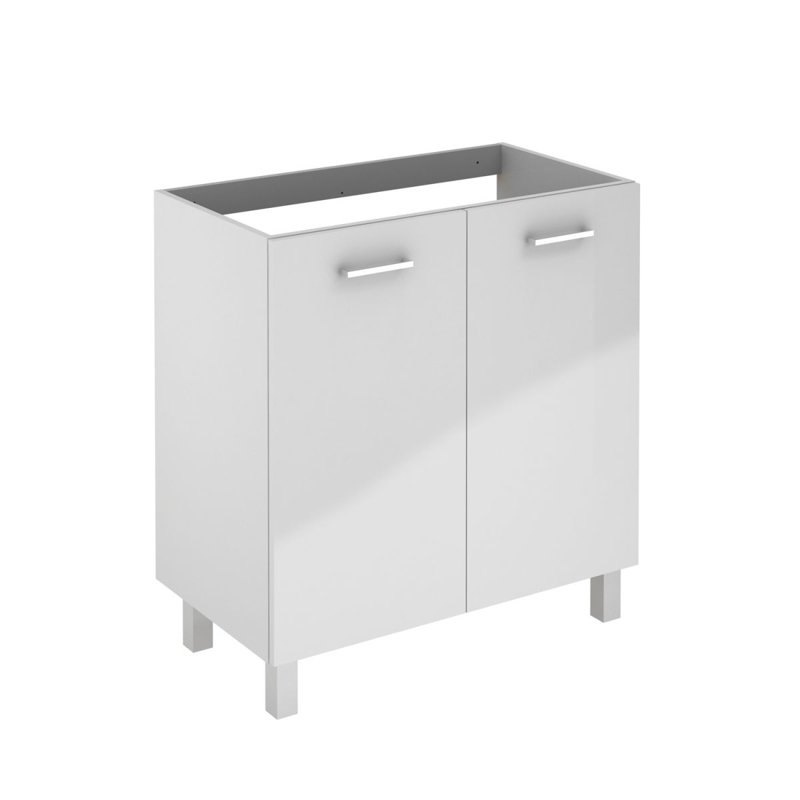 Ensemble de meuble-lavabo simple avec miroir Logic, Blanc lustré, 32"