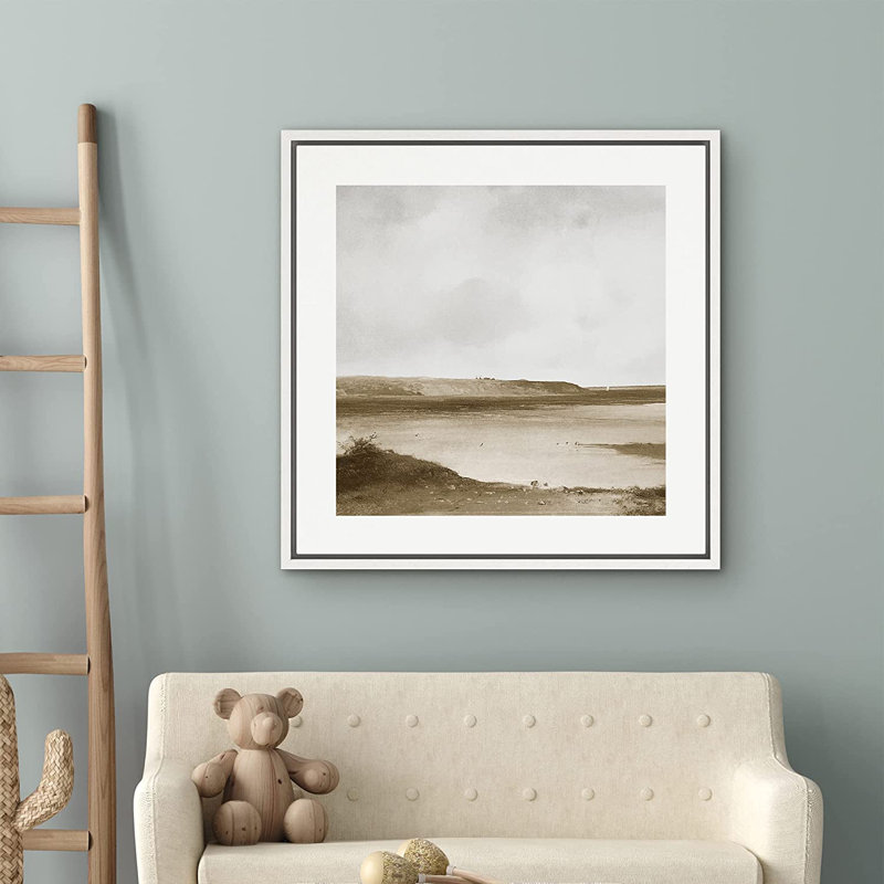 Peinture sur toile, cadre flottant, H 24 po x l 24 po x P 1,5 po, Blanc