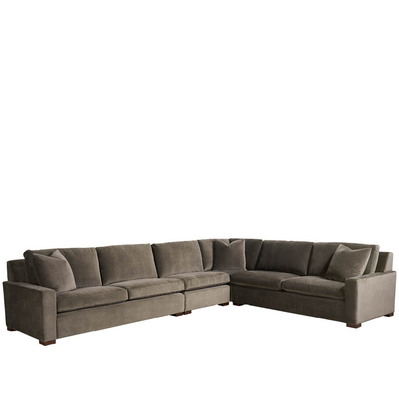 Sectional, Gray Velvet