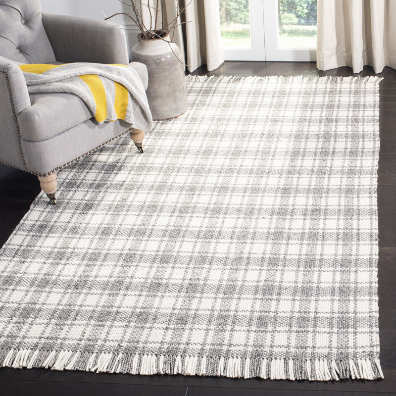 Jacques Hand Woven Wool Plaid Rug, Rectangle 8' x 10'