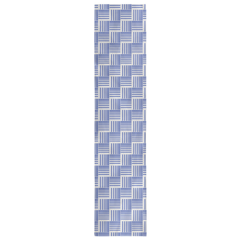 Fractured Stripes Table Runner, 16" x 90", Rich Blue