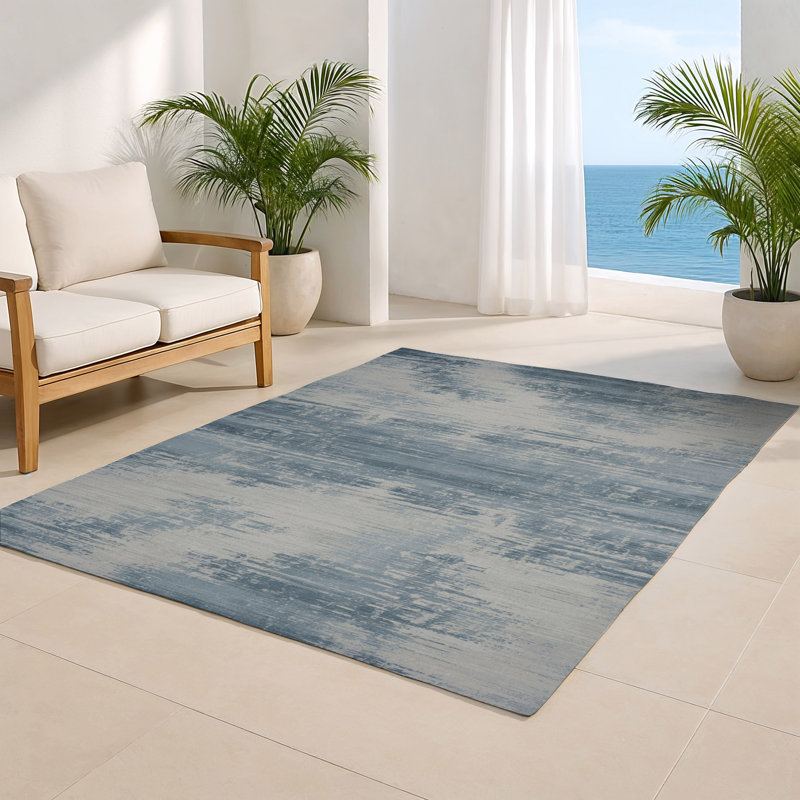 Tapis gris abstrait intérieur et extérieur, Rectangulaire 8 pi x 10 pi