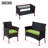 4 PC Rattan Patio Furniture Set Outdoor Patio Cushioned Seat Wicker Sofa-1803890194