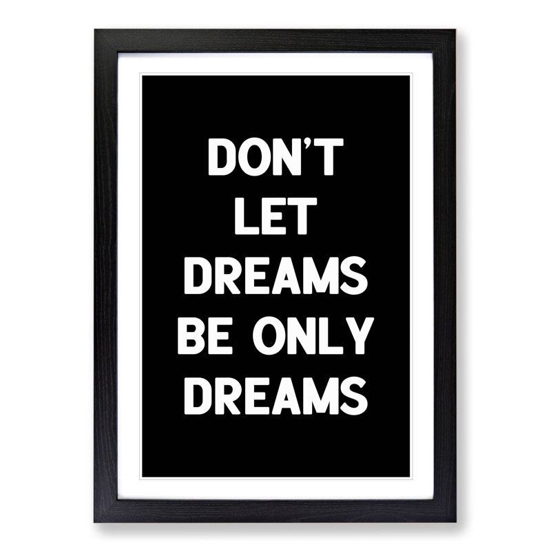 Dreams - Picture Frame Typography, Black, 36cm H x 27cm W x 2cm D