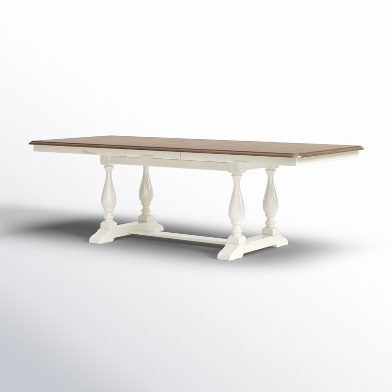 Iestyn Extendable Trestle Dining Table, Gray