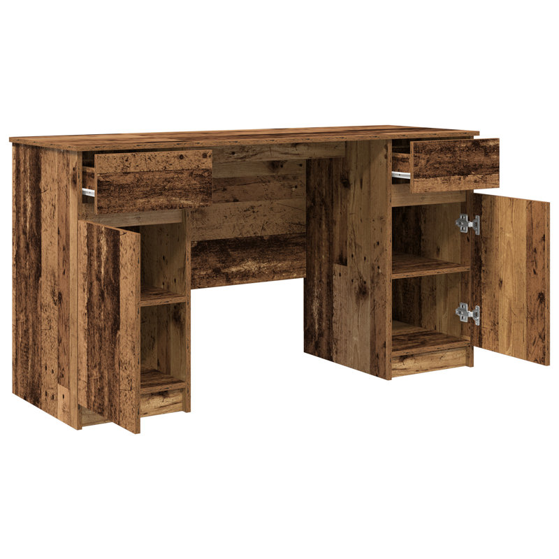 Computer Desk, Brown Wood