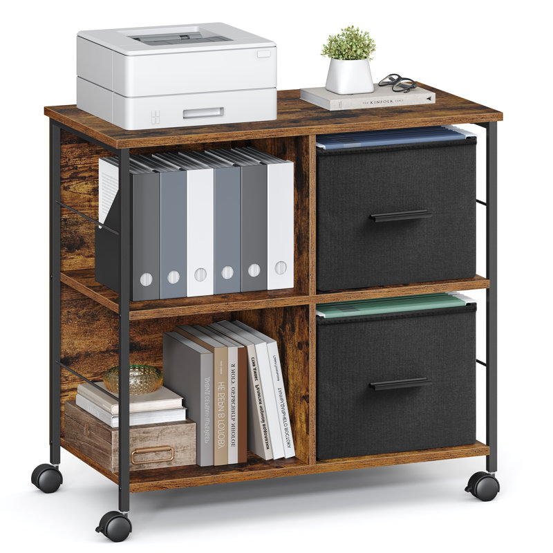 Agapi 73.5cm Wide File Cabinet, Black/Brown