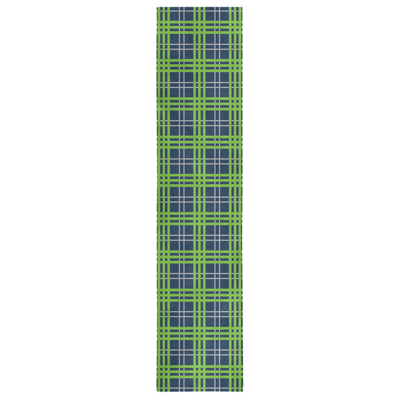Paid Polyester Table Runner, 72" L x 16" W, College Navy/Wolf Gray/Action Green