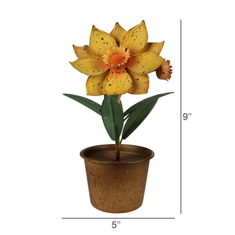 Potted Flower, Daffodil, Aluminum