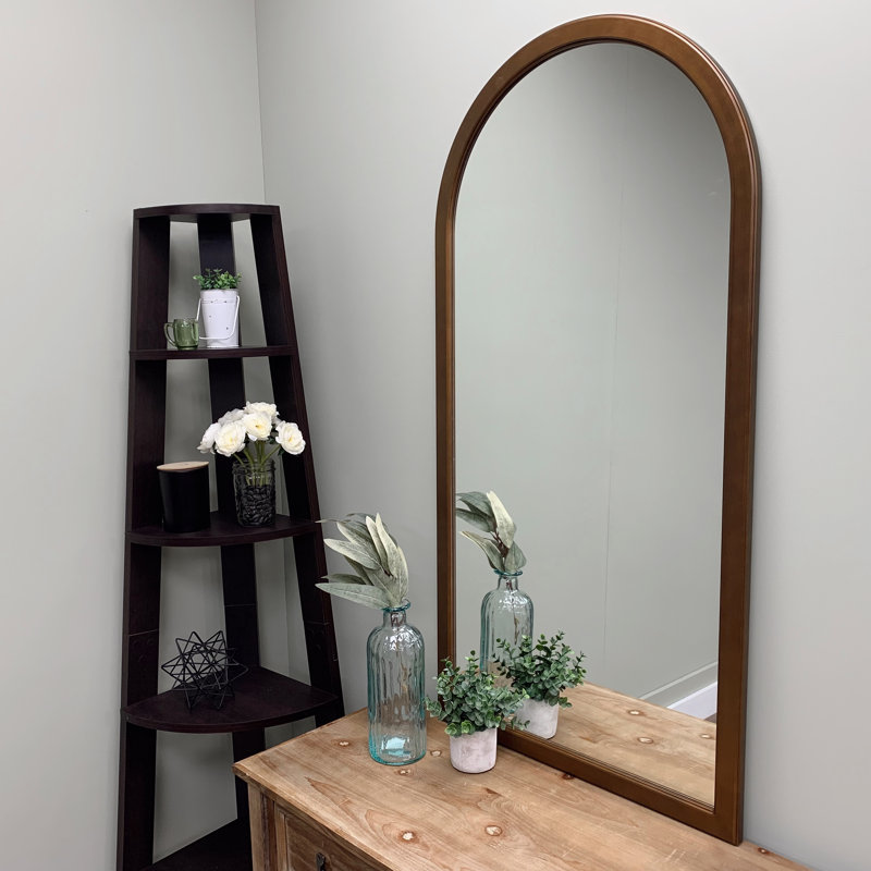 Miroir pleine longueur moderne et contemporain biseauté, Bronze d'automne