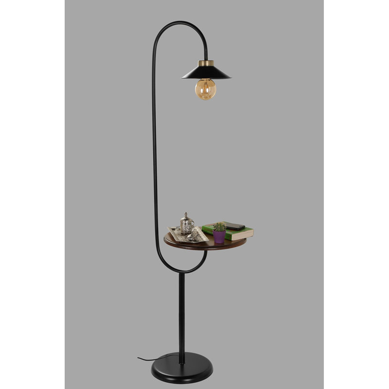 Brentley 160cm Black Tray Table Floor Lamp