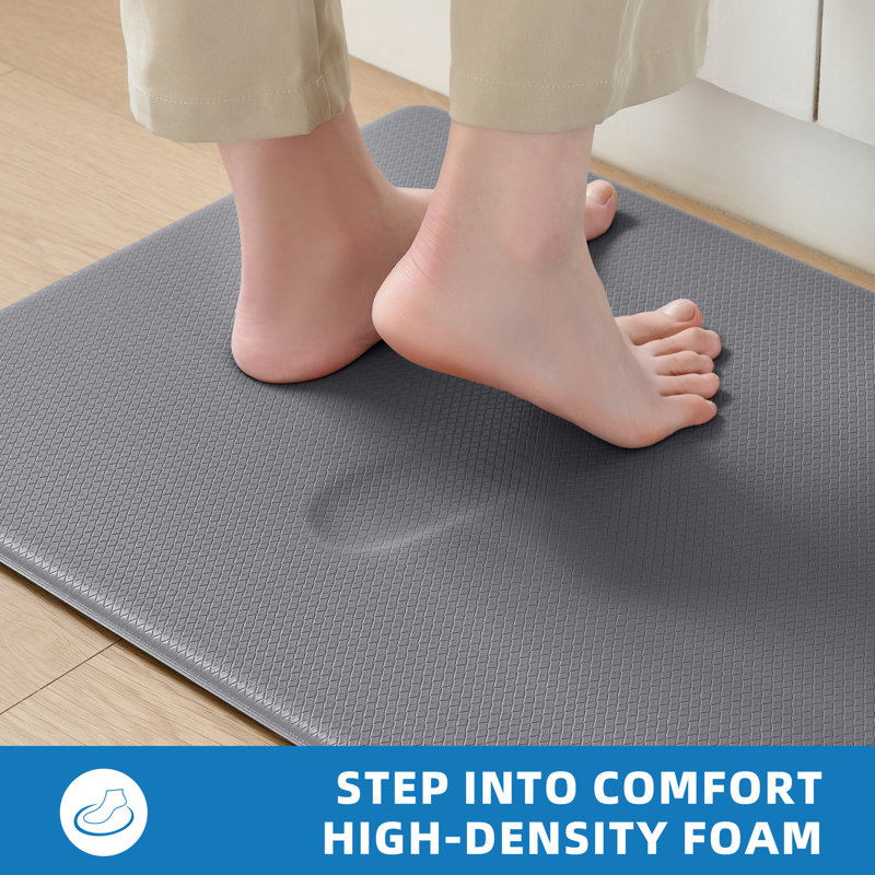 Tapis de cuisine antidérapant et antidérapant, Gris, Rectangle 17 po x 95 po