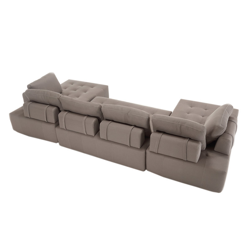 Canapé modulaire réversible de 138,5 po Luxcien, Mélange de polyester gris