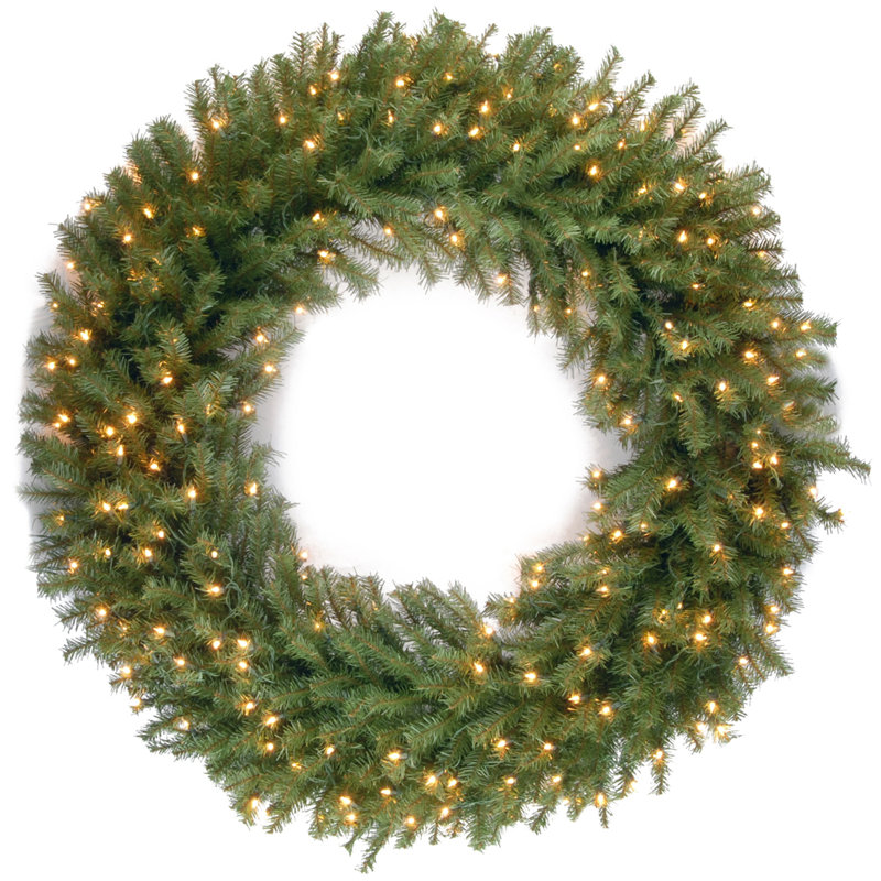 Norwood Fir Wreath with Lights, Pre Lit-LED, 48"
