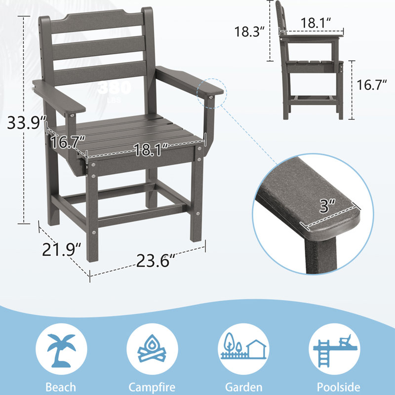 Chaise d'extérieur en PEHD Lakeside