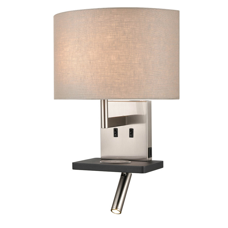 Glastenbury LED Armed Sconce, Taupe