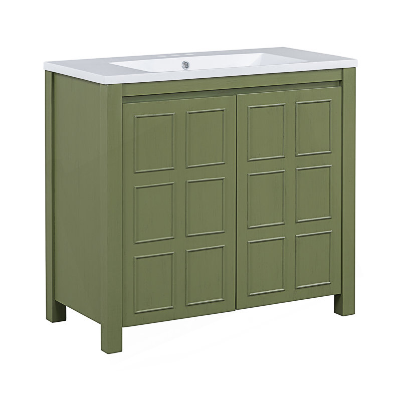 Meuble-lavabo de salle de bain avec lavabo, armoire de rangement de salle de bain avec cadre en bois, armoire d'appoint