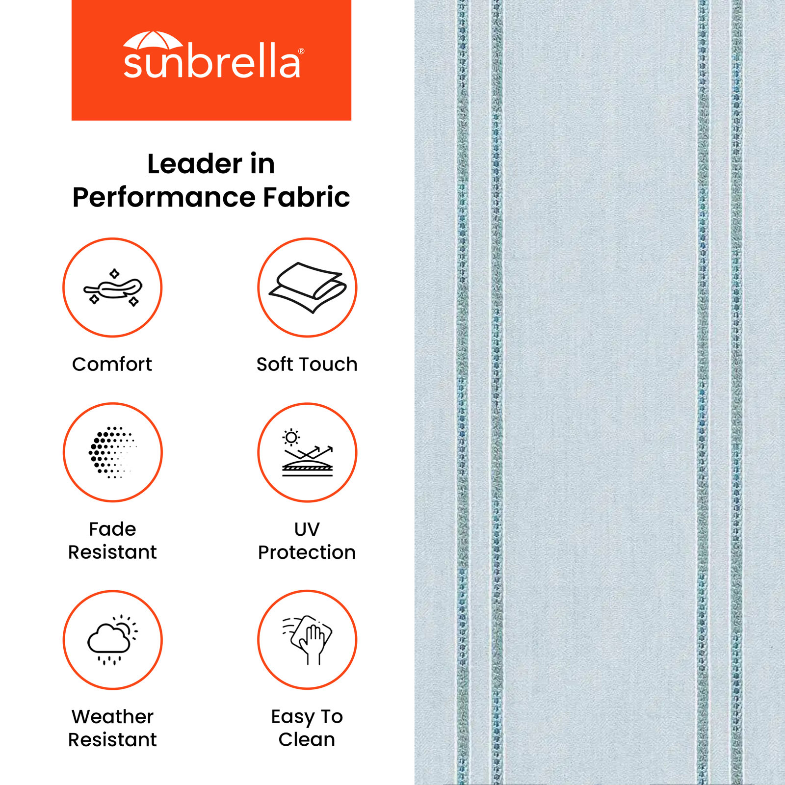 Eliana Sunbrella® Patio Side Chair, Sunbrella Wayward Sky