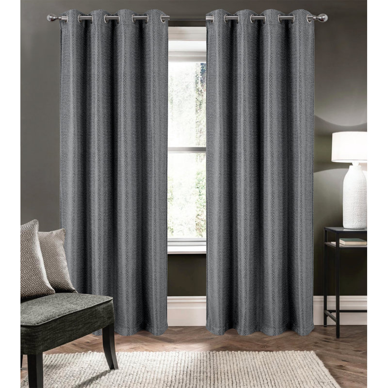 Rideau de fenêtre Kira, Gris anthracite