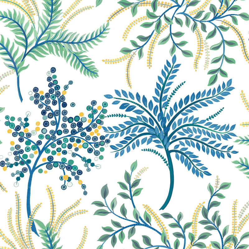 Thorin 5.5m x 68.58cm Matte Wallpaper Roll, Blue