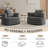 41"W Upholstered Lounge Swivel Chair with Pillow-DarkGray-2124214774