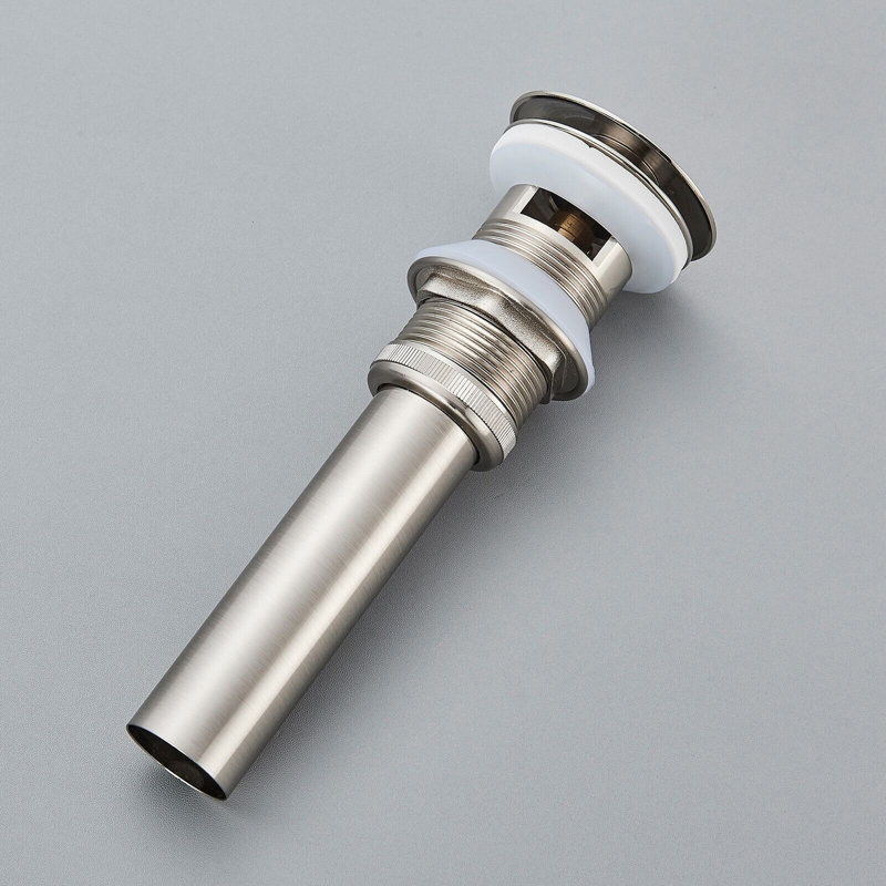 Single-Hole Single-handle Bathroom Faucet with Drain Assembly, Brushed Nickel