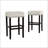 30-Inch Backless Ivory Leather Counter Stool