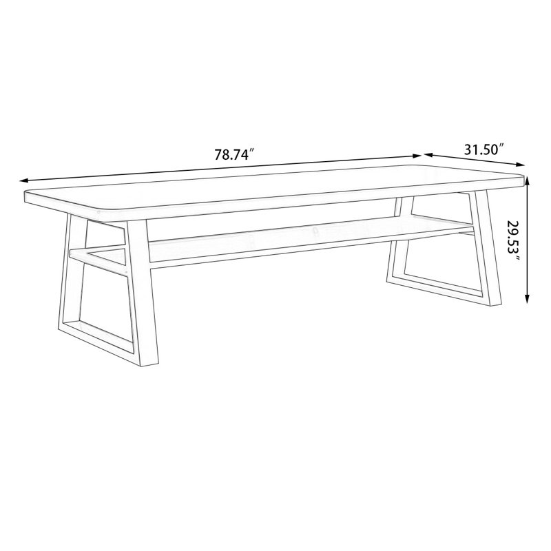 White Rectangular Solid Wood desks, 29.53" H x 78.74" W x 31.5" D
